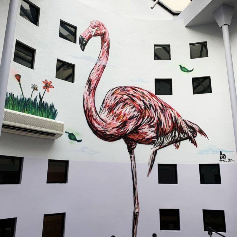 Peintures Murales Réalisées Par L'artiste A-MO Au Sein De L'hotel Victoria Garden.