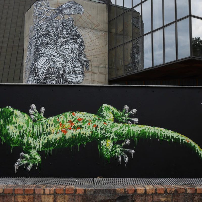 Lézard Gecko Peint Par A-mo Streetart à Bordeaux à Meriadeck