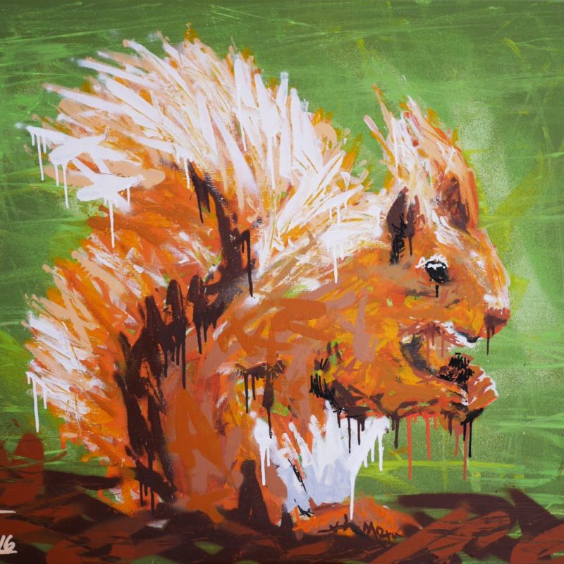 Tableau Représentant Un écureuil Peint Par L'artiste A-mo Streetart