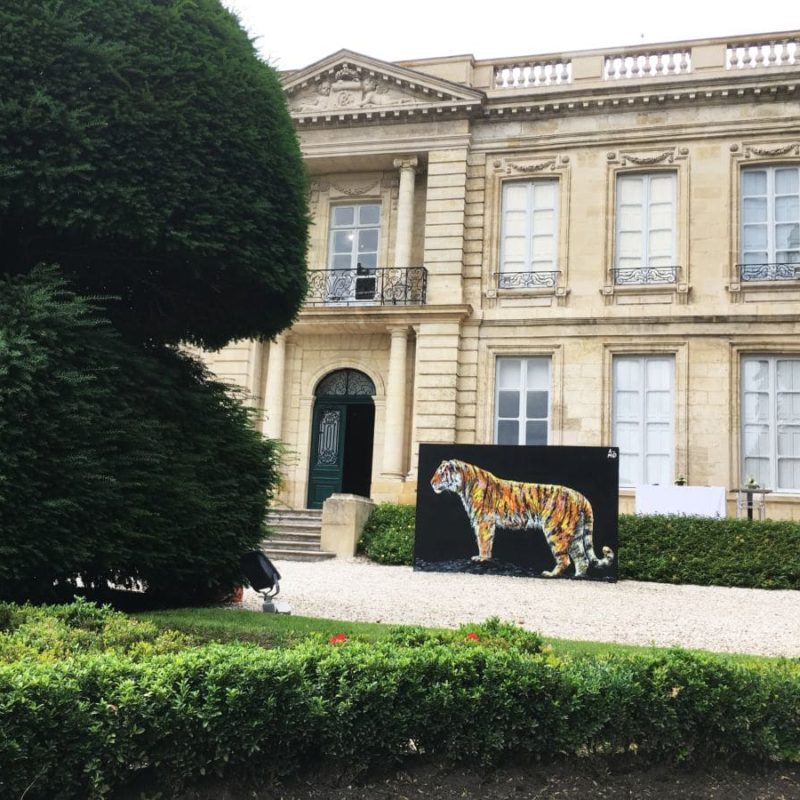 Tigre Peint Par L'artiste A-MO Dans Le Jardin Du Château Labottière à Bordeaux.