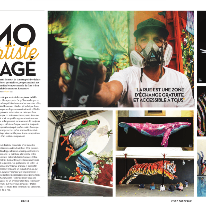Article De Presse Sur L'artiste A-MO Street Art Dans Le Magazine Vivre Bordeaux.